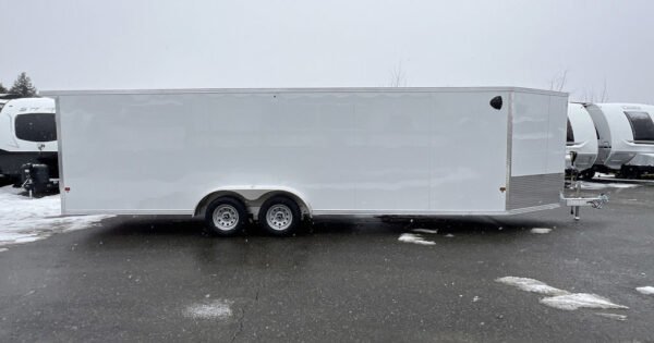 2024 E-Z Hauler 7x24 Aluminum 4-Place Drive In/Out w/Tapered Ramps, Rear Canopy - Image 7